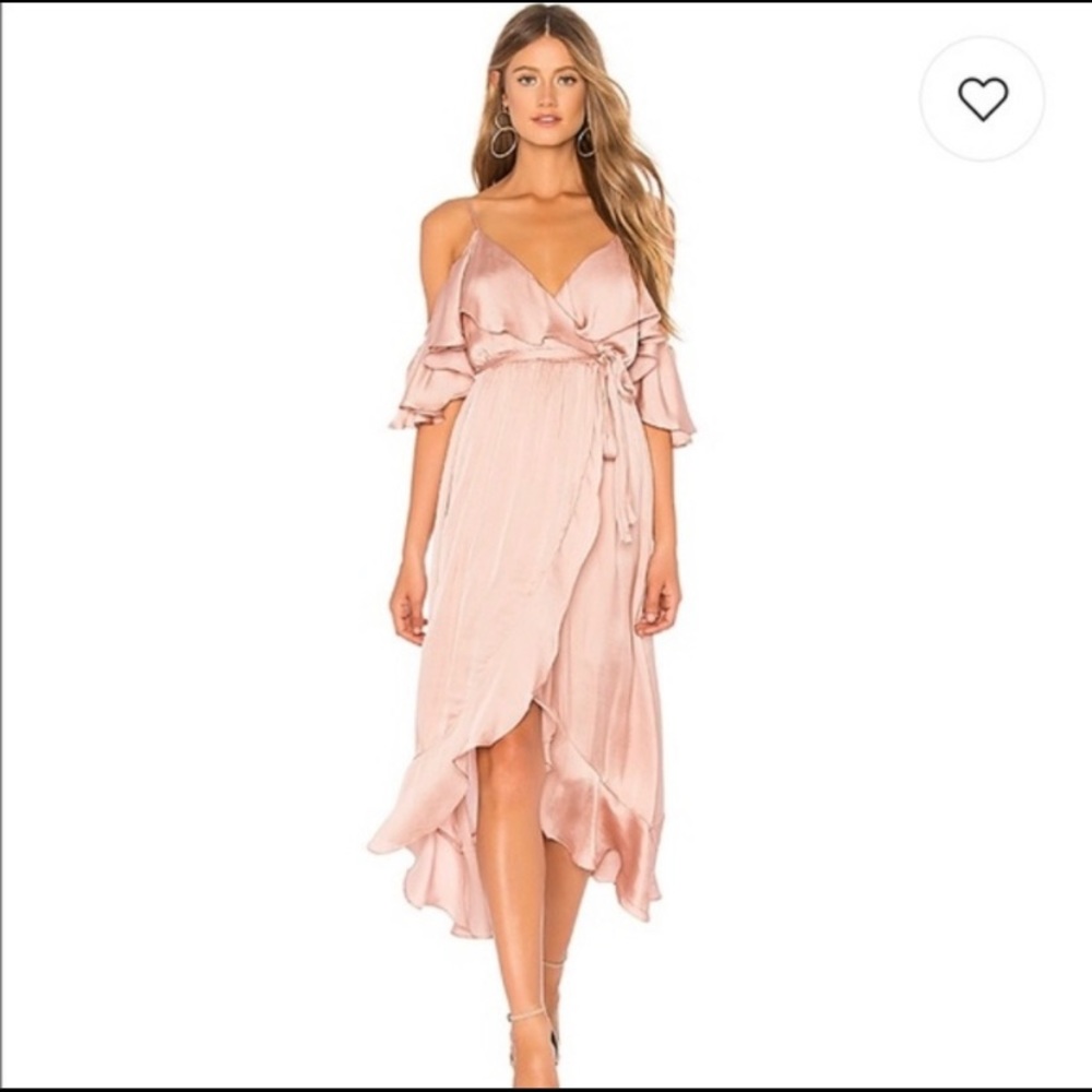 Beautiful pink Bardot wrap dress